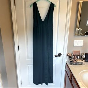 Dark Green Dress with Slit